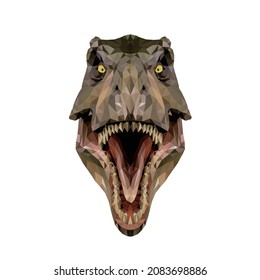 tyrannosaurus open mouth polygonal design