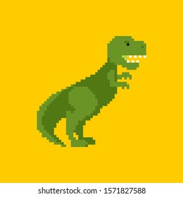 Tyrannosaurus pixel art. Dino 8 bit. Dinosaur Pixelate. vector illustration