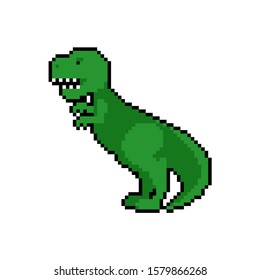 Tyrannosaurus pixel art. Dino 8 bit. Dinosaur Pixelate. vector illustration