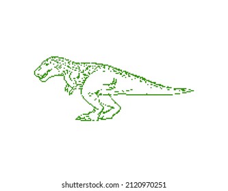 Tyrannosaurus  pixel art. Dinosaur T-Rex pixelated. 8 bit illustration