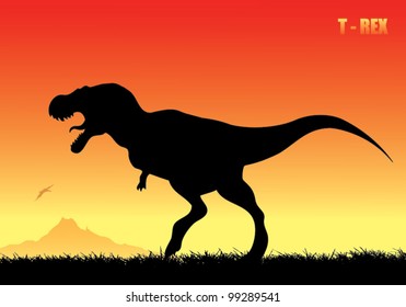 Tyrannosaurus rex background - vector illustration