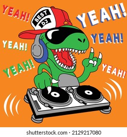 TYRANNOSAURUS REX THE BEST DJ WITH TURNTABLES