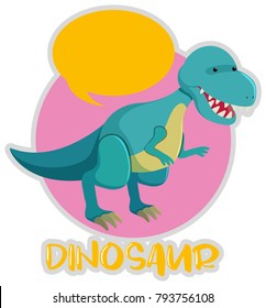 Tyrannosaurus Rex in blue color illustration
