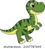 Tyrannosaurus rex cartoon icon. Cute baby dinosaur