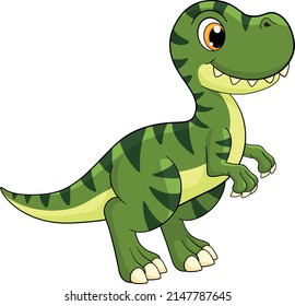 Tyrannosaurus Rex Cartoon Icon. Cute Baby Dinosaur