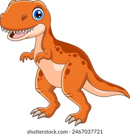 Tyrannosaurus Rex Cartoon Vektorillustration auf weißem Hintergrund