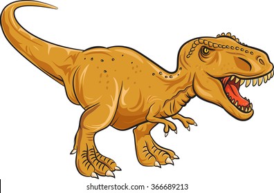 Tyrannosaurus Rex Character Isolated On White Stock Vector (Royalty ...