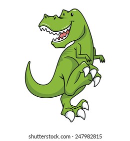 Tyrannosaurus Rex character, vector illustration, isolated white background