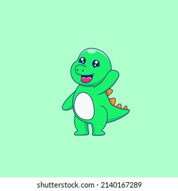 Tyrannosaurus Rex cute cartoon. cute dinosaur. Vector illustration