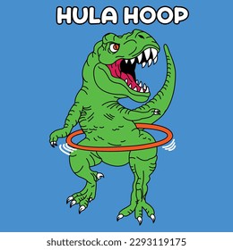 TYRANNOSAURUS REX DANCING WITH A HULA HOOP
