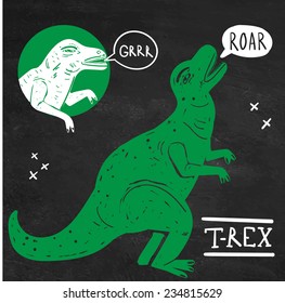 Tyrannosaurus Rex design elements and labels