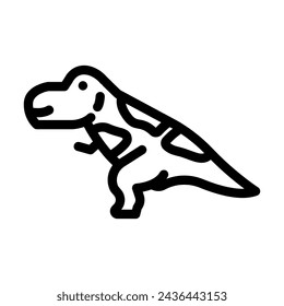 tyrannosaurus rex dinosaur animal line icon vector. tyrannosaurus rex dinosaur animal sign. isolated contour symbol black illustration