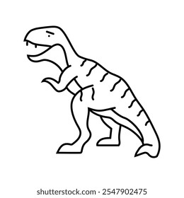 tyrannosaurus rex dinosaur tier linie symbol vektor. Tyrannosaurus Rex Dinosaurier Tierzeichen. isoliertes Kontursymbol, schwarze Illustration