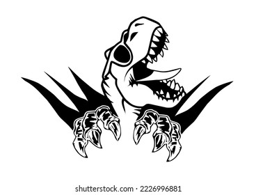 Tyrannosaurus Rex Dinosaur in black
