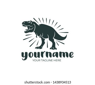Tyrannosaurus rex and dinosaur, prehistoric animal, logo design. Beast, animal, wildlife and nature, vector design and illustration