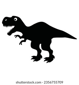 Tyrannosaurus rex dinosaur silhouette vector cartoon illustration