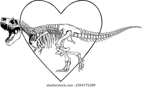 Tyrannosaurus Rex dinosaur skeleton outline