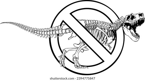 Tyrannosaurus Rex dinosaur skeleton outline