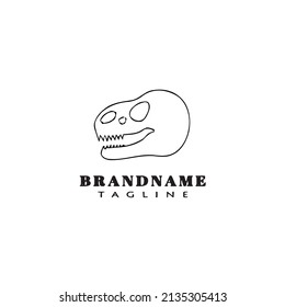 tyrannosaurus rex dinosaurs head skull logo template icon design black modern isolated vector illustration