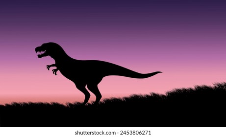 tyrannosaurus rex , flat color illustration