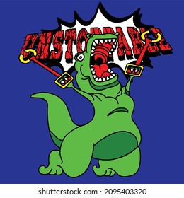 TYRANNOSAURUS REX GLOBE TEXT UNSTOPPABLE