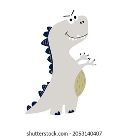 Tyrannosaurus Rex in grey color illustration. Vector illustration