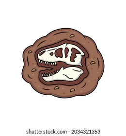 tyrannosaurus rex head fossil cartoon