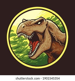 Tyrannosaurus Rex Head Vector Illustration