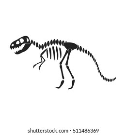 Tyrannosaurus rex icon in black style isolated on white background. Museum symbol stock vector illustration.