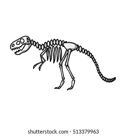 Tyrannosaurus rex icon in monochrome style isolated on white background. Museum symbol stock vector illustration.
