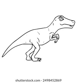 Tyrannosaurus Rex-Illustration, handgezeichnete Kontur, isolierter Vektor