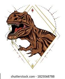 Tyrannosaurus Rex Illustration. vector dinosaurs design template.
