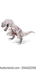 Tyrannosaurus Rex made of playing cards