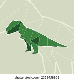 Tyrannosaurus Rex Origami Vector Illustration