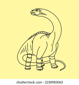 Tyrannosaurus Rex polygonal lines illustration. Abstract vector dinosaur on the color background art