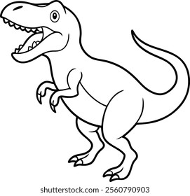 Tyrannosaurus Rex Roaring in Running Style Vector Illustration