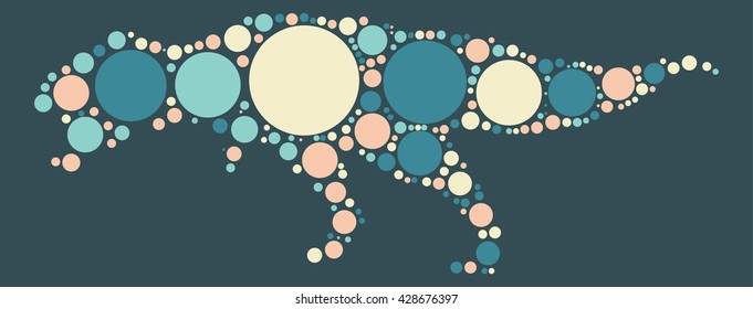 Tyrannosaurus Rex shape design by color point