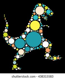 Tyrannosaurus Rex shape vector design by color point
