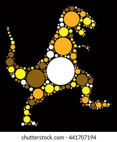 Tyrannosaurus Rex shape vector design by color point