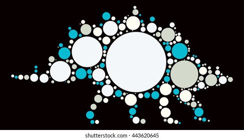 Tyrannosaurus Rex shape vector design by color point