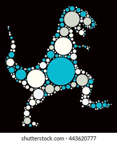 Tyrannosaurus Rex shape vector design by color point