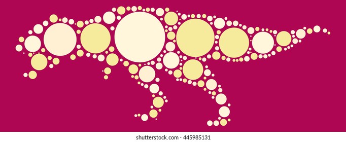 Tyrannosaurus Rex shape vector design by color point