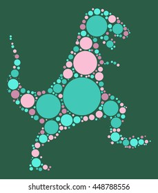Tyrannosaurus Rex shape vector design by color point