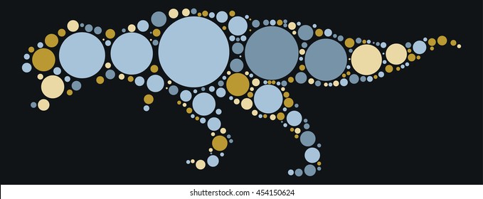 Tyrannosaurus Rex shape vector design by color point