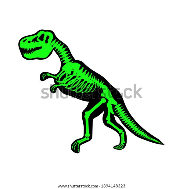 Tyrannosaurus Rex Skeleton Drawing Vector Illustration Stock Vector ...