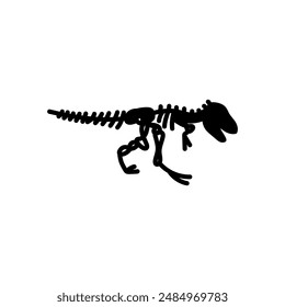 Tyrannosaurus Rex Skeleton Glyph Icon, Vector illustration