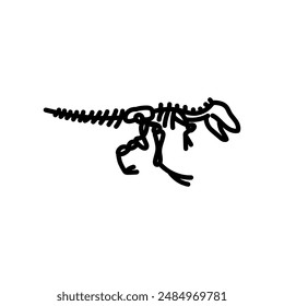 Tyrannosaurus Rex Skeleton Outline Icon, Vector illustration