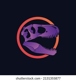 Tyrannosaurus Rex Skull Logo Design Vector