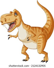 Tyrannosaurus rex or t rex in cartoon style illustration