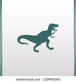 Tyrannosaurus rex or t rex isolated on green. Vector illustration.